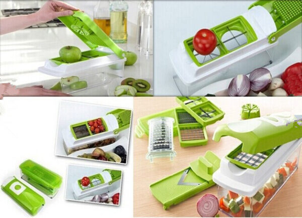 12pcs Multifunctional Vegetable Chopper Handle Food Grate Food Chopper Vegetable Slicer Dicer Cut Kitchen Gadgets - Image 4