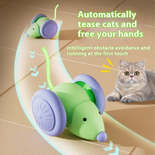 Pet Toys Interactive Cat Toy Electric Mouse Car - Automatic Teaser With Intelligent Obstacle Avoidance Pet Products - Image 2