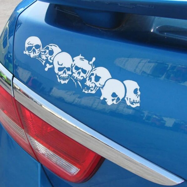 Reflective Bumper Stickers Motorcycle Electric Car Horror Bumper Stickers Halloween Skull Car Stickers - Image 6